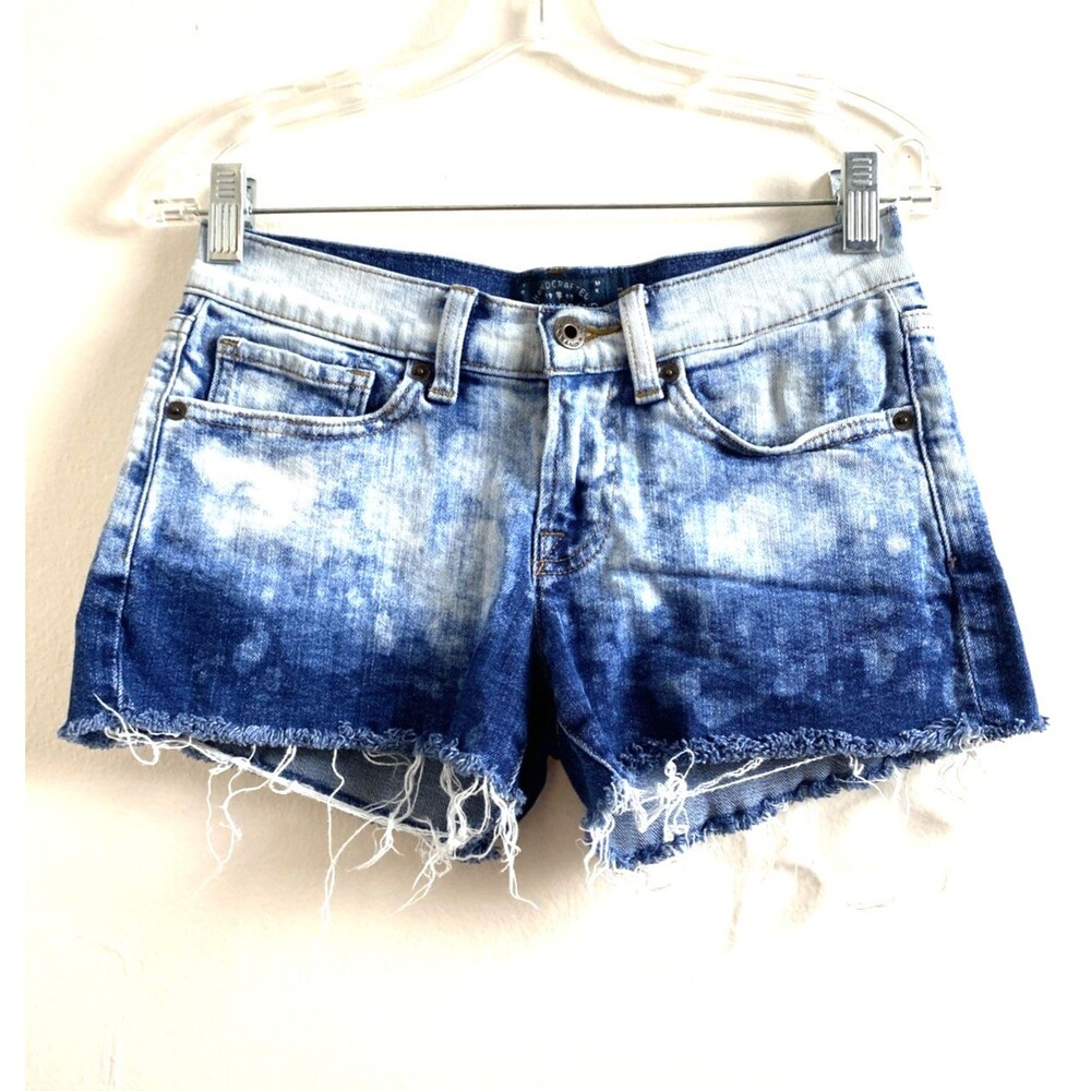 Lucky Brand Denim Blue Shorts Size 24 Women's Cut-Off Acid Ombré Fringe Festival